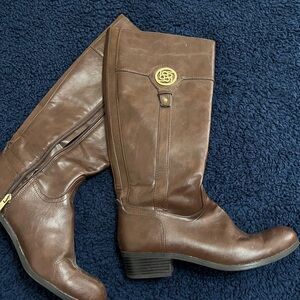 Brown Knee-High Leather Boots